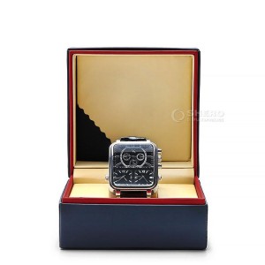 Großhandelspreis, hochwertige, große, quadratische, luxuriöse Geschenk-Uhrenbox aus schwarzem PU-Leder mit individuellem Logo und Farbe