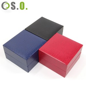 Mode beste Qualität Leder fertig Samt Kissen Uhr Verpackung Box schwarz rot blau Uhrenboxen
