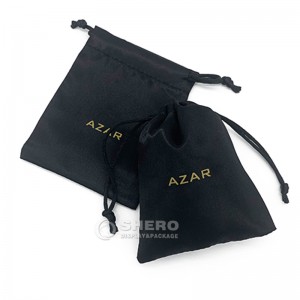 Beg barang kemas Satin Sutera Debu Kecil yang Disesuaikan Borong Hitam Tali Satin Barang Kemas dengan Percetakan Logo