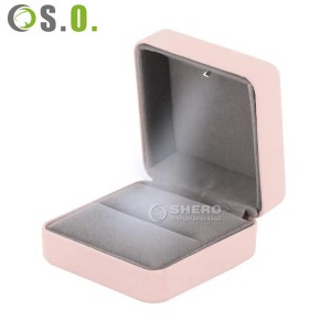 Caja de almacenamiento de joyería de Metal rosa con logotipo personalizado, caja de embalaje de joyería de hierro para pendiente de anillo, superventas, alta calidad