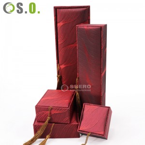 Confezione di gioielli di lusso in carta con cassetto scorrevole rosa personalizzato Confezione regalo in carta con cursore carino con maniglia per pacchetto di gioielli con collana