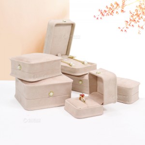 Wholesale Navy Suede Jewelry Packaging Wedding Ring Boxes Jewelry Boxes