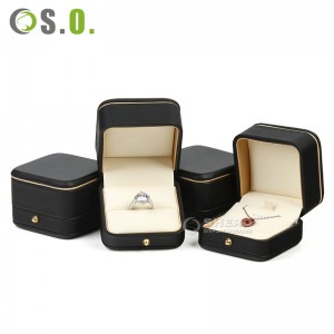 Shero Logo personnalisé imprimé emballage cadeau de luxe boîte-cadeau de bijoux en cuir Pu