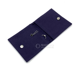 Bolso pequeño impreso logotipo personalizado de lujo de la joyería del collar de la microfibra de la bolsa del paquete de la aleta del sobre