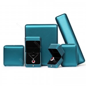 Caja de joyería colgante de cuero PU personalizada OEM con forma octogonal, cajas de cuero para collar, pendientes, anillos, joyero con logotipo