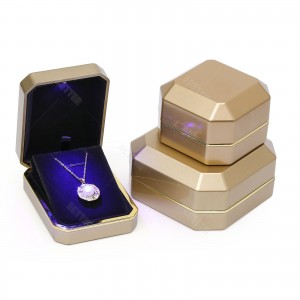 Cincin Lampu Putih Mewah dengan Lampu Bohlam Kemasan Grosir Abu-abu Bangle Gelang Anting Perhiasan Lampu Led Kotak Perhiasan Perhiasan