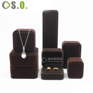 Hoge kwaliteit beste prijs fluwelen sieradendoos verpakking voor ring hanger oorbel sieraden verpakking op maat