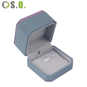 Wholesale high quality custom square black packaging gift velvet ring jewelry box