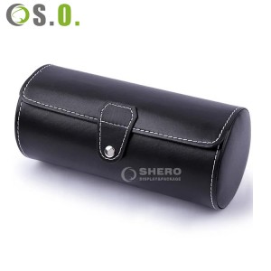 Customized Printed Logo Roll Watch Jewelry Bags Mini Pu Leather Travelling Jewelry Storage Bags