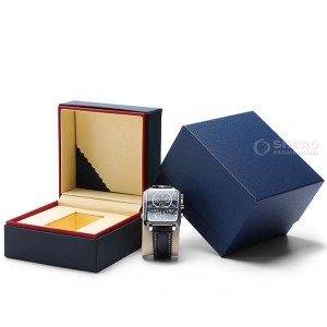 Boîte d'emballage de stockage de cadeau de montre en cuir d'unité centrale haut de gamme de luxe faite sur commande
