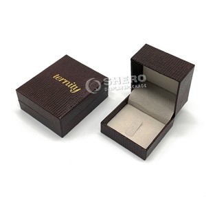 High Quality Custom Blue PU Leather Paper Jewelry Box, Jewelry Packaging Case