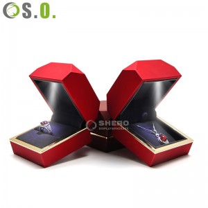 custom logo ring necklace pendant earring packaging  box with logo