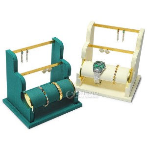 Shero Fashion Counter Display Stand Bracelet Retail Counter Display Unit Metal Watch Bangle Display Holder Microfiber Velvet