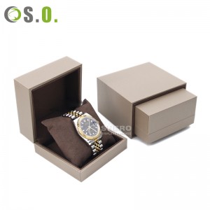 Hộp đựng đồng hồ đeo tay trang sức chất lượng cao Bộ giấy giả da bên ngoài Hộp bên trong bằng sợi nhỏ cho đồng hồ
