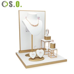 Groothandel beige raamdecoratie sieraden tentoonstelling rekwisieten ring hanger ketting sieraden display rack