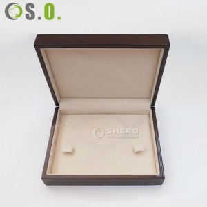 최고의 판매 골드 럭셔리 나무 보석 상자 벨벳 내부 Cusotm 디자인 나무 상자 포장
