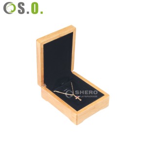 Caja de madera interior del anillo del joyero del logotipo de la joyería de lujo elegante de encargo del negro pendiente de la caja del brazalete