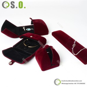 Scatole per orecchini con scatola per anelli di velluto personalizzate più popolari per l'imballaggio di gioielli rosa personalizzati