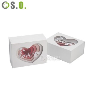 Petite boîte à bijoux et sac d'emballage de tiroir d'anneau de carton de papier rose fait sur commande avec le logo imprimé