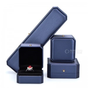 Kotak Perhiasan Hadiah Cincin Liontin Kulit Pu Keluaran Baru dengan Logo
