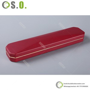 Caja de plástico LED brillante lacada roja personalizada, adorno para collar, conjunto de joyería, caja de regalo de joyería de lujo con luz
