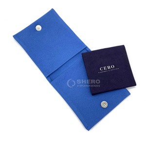 Custom Logo Luxury Jewellery Packaging Small Microfiber Envelope Flap Jewelry Pouch Bag With Logo