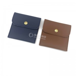 Wholesale Custom Logo Jewelry PU Leather Pouch With Zipper Pouch Gift Bag