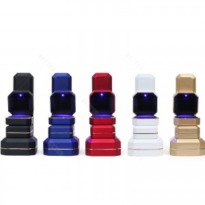 Luxury Custom Logo Printed Ring Boxes Led light Jewelry Box Customized Fashionable Newest Customer’s Logo Jewelry Packaging
