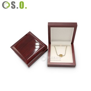 Caja de madera de encargo del alto grado para el terciopelo pendiente del anillo de la joyería dentro de la caja de madera de la joyería