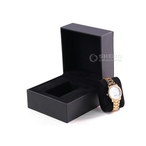 Shero Custom Logo Luxury Watch Box With Pillow Leatherette Paper Finished Watch Boxes