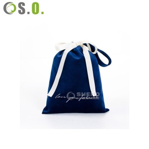 Pochette en satin de soie avec cordon de serrage, emballage pour extensions de cheveux, sac en satin noir avec logo, vente en gros
