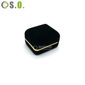 Black velvet jewelry box packaging wholesale necklace Earrings Bracelet wedding ring box jewelry boxes with logo luxury