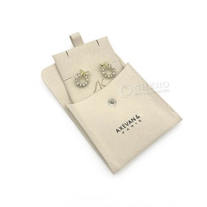 Bolsa de joias personalizada de luxo embalagem com aba de microfibra envelope colar pulseira bolsa de joias