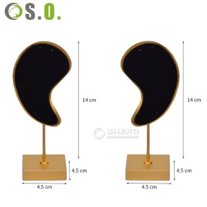 Unique Design Microfiber Metal Ear Shape Earring Display Stand Earring Holder Earring Display Stand Display