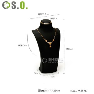 Rak gantung perhiasan leher manekin model berdiri alat peraga penyimpanan perhiasan tampilan kalung bentuk dada perhiasan