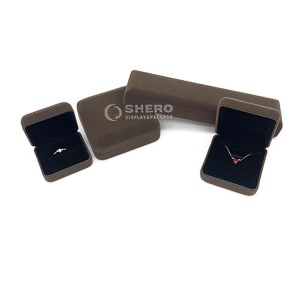 Kundenspezifische Luxus-Samt-Schmuck-Halsketten-Ring-Geschenkbox-Verpackung Großhandel mit personalisiertem Design-Schmuckkästchen