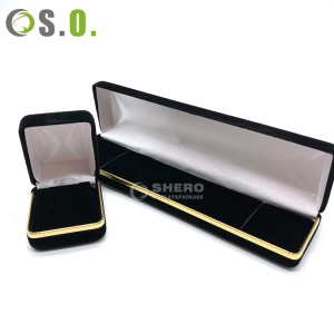 Black velvet jewelry box packaging wholesale necklace Earrings Bracelet wedding ring box jewelry boxes with logo luxury