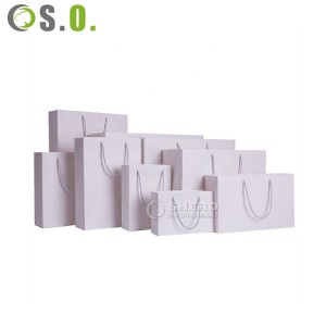 Printed logo white Jewelry bag with customized handles