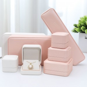 Customized logo jewelry storage box PU leather jewelry box ring pendant earring jewelry box Design