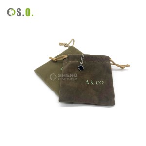 Bolsas de embalaje de joyería de terciopelo con logotipo personalizado, bolsa con cordón de algodón