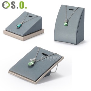 New Fashion Light Grey Jewelry Display Set Detachable Microfiber Necklace Ring Pendant Display for Jewelry Store