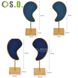 Unique Design Microfiber Metal Ear Shape Earring Display Stand Earring Holder Earring Display Stand Display