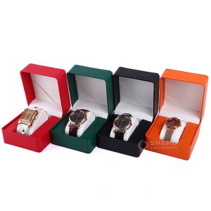 Custom luxury leather PU watch box packaging case watch boxes factory wholesale gift box for watch with logo print