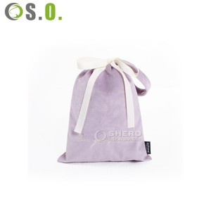 Wholesale custom gift pouch drawstring velvet flannel Jewelry Drawstring Pouch Bag gift bag with logo