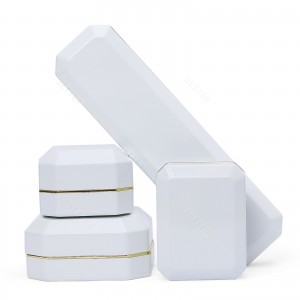 Anel branco lâmpada de luxo com luzes embalagem atacado cinza pulseira brinco jóias luz led caixa de jóias