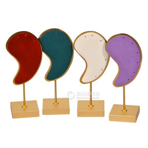 Unique Design Microfiber Metal Ear Shape Earring Display Stand Earring Holder Earring Display Stand Display