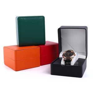 Custom luxury leather PU watch box packaging case watch boxes factory wholesale gift box for watch with logo print