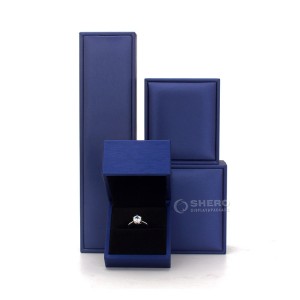 Luxury Brushed Leather Jewelry Packing Custom Logo Ring Necklace Jewelry Packing Box