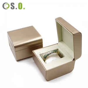 Caixa de relógio luxuosa por atacado de couro PU de alta qualidade Caixa de embalagem de relógio Caixa de armazenamento de joias Clamshel