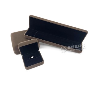 Custom Logo Luxury  Plastic Velvet Necklace Ring Jewellery Boxes for Earring